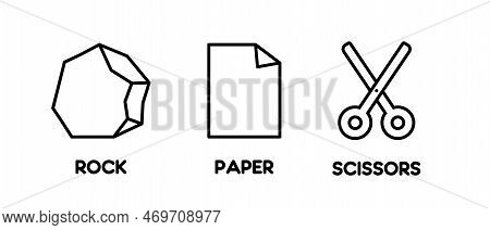 Rock Scissors And Paper Vector Icon Set. Roshambo Game Concept
