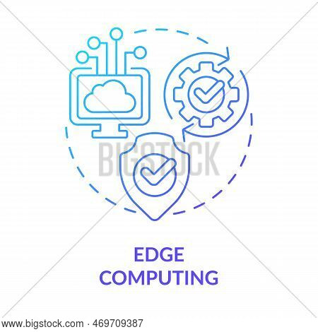 Edge Computing Blue Gradient Concept Icon. Data Processing Methods. Information Technology Trend Abs