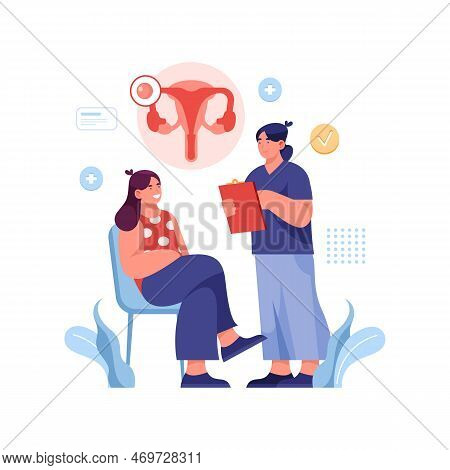 Vector Illustration For Egg Donation. Transplant Donor Sign For Medicine. Pregnancy And Fertilizatio