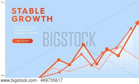 Linear Vector Infographic Of Stable Growth. Modern Infographics With Arrows. Presentation Cover, Web