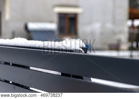 A Modern Videophone With A Letterbox And A Wireless Card Reader, Mounted In Panel Fence In Anthracit