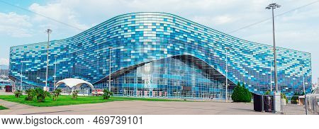 Sirius, Russia - August 25, 2022: Ice Arena Puck In The Olympic Park - Panorama