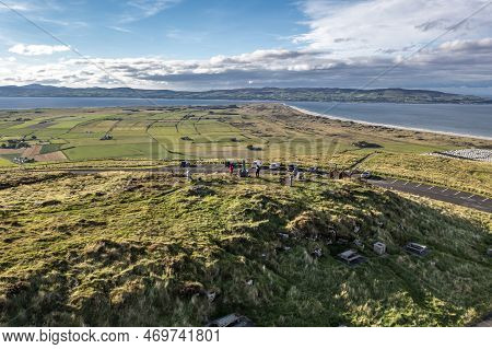 Gortmore, Northern Ireland, Uk - September 18 2022 : Manannan Mac Lir Statue - He Is A Warrior And K