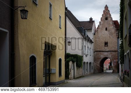 Landsberg Am Lech, Famous Medieval Village Over The Bavarian Romantic Road. Detail Of The Main Alley