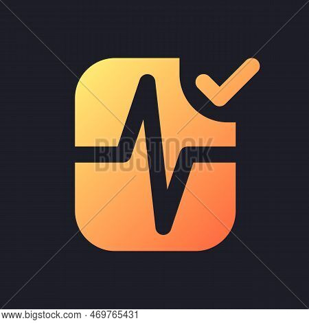 Heartbeat Animation Effect Applying Orange Solid Gradient Ui Icon For Dark Theme. Video Software. Fi