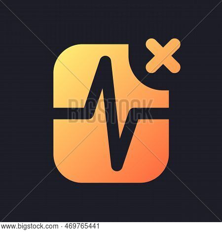 Removed Pulse Animation Orange Solid Gradient Ui Icon For Dark Theme. Delete Heartbeat Effect. Fille