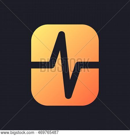Heartbeat Animation Effect Orange Solid Gradient Ui Icon For Dark Theme. Video Editing Feature. Fill