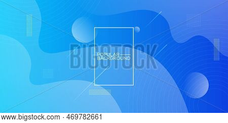 Bright Gradient Blue Background With Geometric Shapes Compotition.colorful Blue Wave Design. Simple 