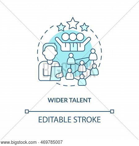 Wider Talent Turquoise Concept Icon. Access To Talent Pool. It Staffing Service Abstract Idea Thin L