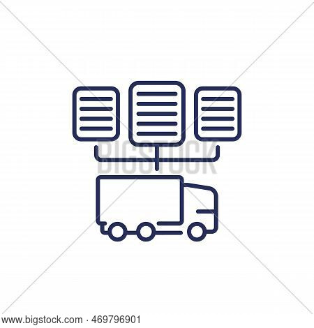 Transport Documents, Cmr Line Icon On White