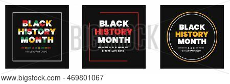 Black History Month Typography Text Design Background. 
Black History Month Social Media Post Square