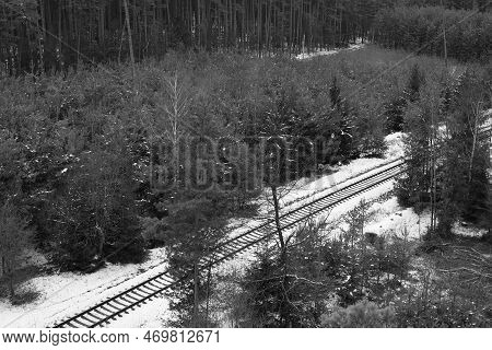 Okna, Czechia - January 28, 2023: Track 080 In Machuv Kraj