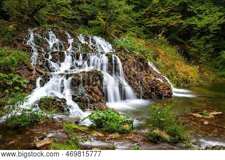 Cascade Waterfalls. Travel In Bulgaria. Dokuzak Waterfall