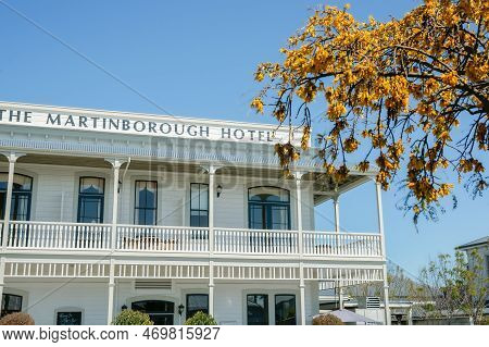 Martinborough New Zealand October 4 2010; Editorial-landmark Colonial Style Martinborough Hotel.