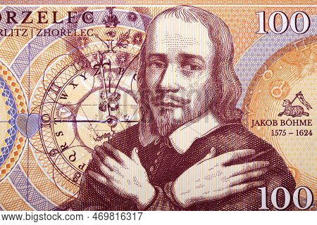 Jacob Boehme A Closeup Portrait From Money
