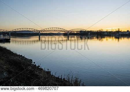 Maria Valeria Bridge Joins Esztergom In Hungary And Sturovo In Slovak Republic Across The Danube Riv