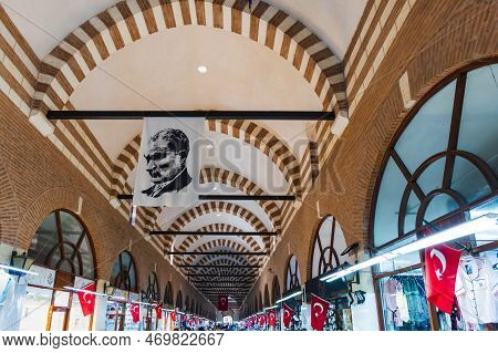 Edirne, Turkey - September 2022: Edirne Downtown Street View In The City Of Edirne, Turkey. Edirne I