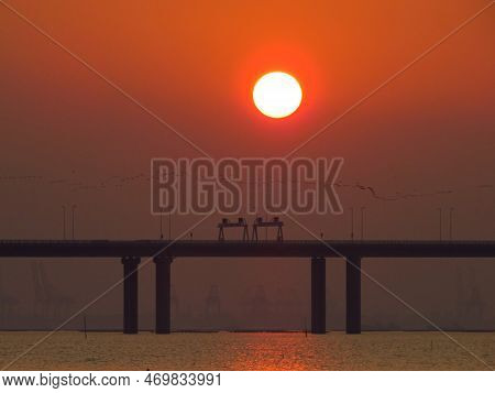 Beautiful And Stunning Sunset At Lau Fau Shan,