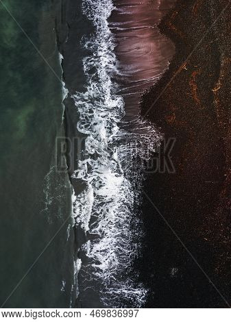 Drone Shot Of Talisker Bay On The Isle Of Skye In Scotland