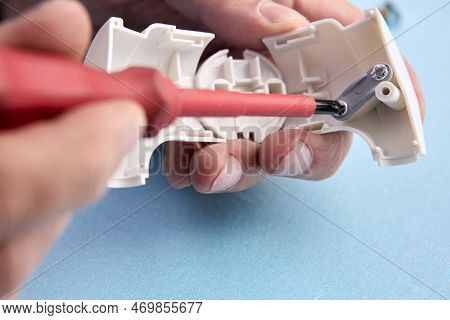 Assembly Eu Schuko Power Plug Standard Type F Connector For Europe.