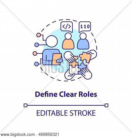 Define Clear Roles Concept Icon. Job Description. It Staffing Tip Abstract Idea Thin Line Illustrati