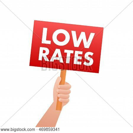 Low Rates. Percent Down. Cost Rate. Vector Stock Illustration.