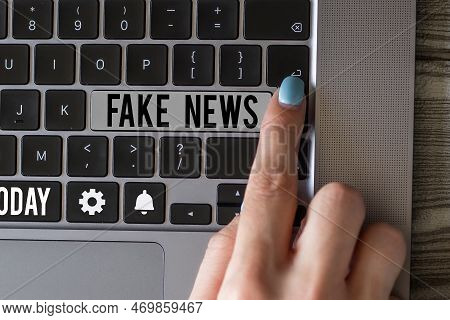 Inspiration Showing Sign Fake News. Business Approach Giving Information To People That Is Not True 