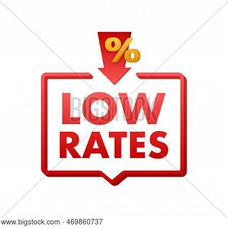 Low Rates. Percent Down. Cost Rate. Vector Stock Illustration.