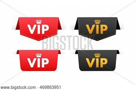 Vip Quilted, Badges Or Tags. Very Important Person. Luxury Logo. Vector Stock Illustration.