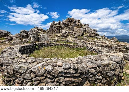 Celtic Castro De Barona, The Best Preserved Of All Galician Iron Age Forts Known As Castros. Porto D