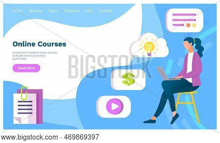 Online Courses Self Study Landing Page. Teaching And Lecturing. E-learning Technologies. Distance Le