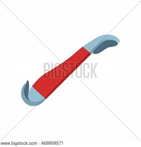 Pinchbar Flat Vector Illustration. Cartoon Drawing Of Instrument For Repair Work Isolated On White B
