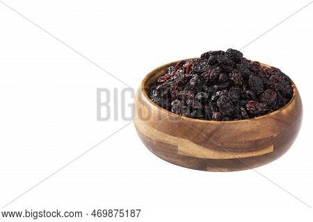 Healthy Food - Nuts Dehydrated Grapes; Photo White Background