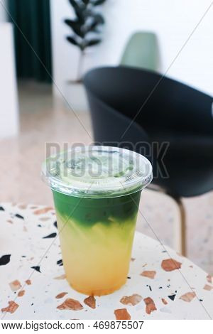 Green Tea Lemon Soda, Lemon Green Tea Soda Or Matcha Lemon Soda Or Matcha Honey Lemon Soda For Serve