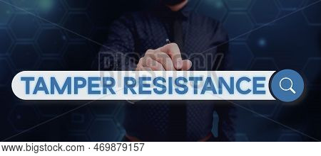 Conceptual Display Tamper Resistance. Internet Concept Resilent To Physical Harm, Threats, Intimidat