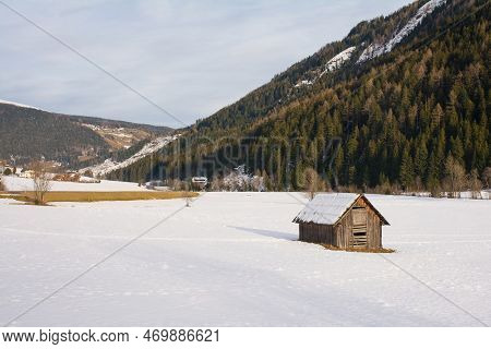 The Snowy Winter Landscape Near Vorwald In The Reichenau Municipality Of The Feldkirchen District, C