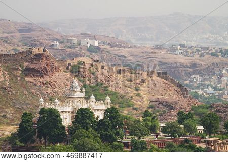 View Of Jaswant Thada, Cenotaph, From Mehrangarh Fort Jodhpur,rajasthan, India, Thada Was Built By M