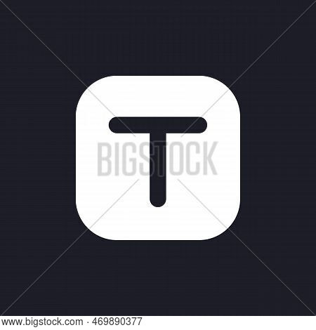Text Overlay White Pixel Perfect Solid Ui Icon. Adding Caption To Video. Footage Editing Tool. Silho