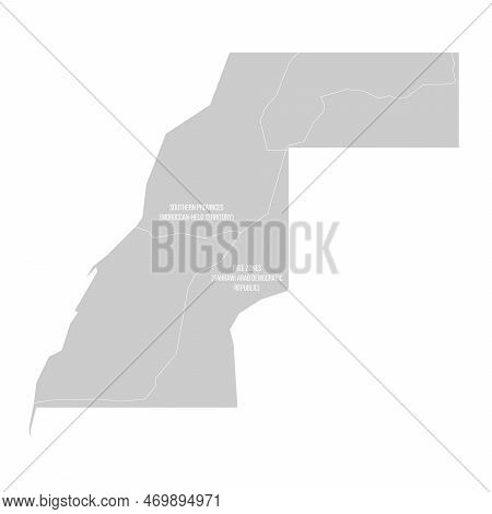 Western Map Of Land Divided Between Morocco And Sahrawi Arab Democratic Republic By Moroccan Western