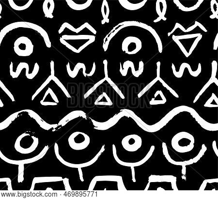 Noisy Seamless Pattern Hand Drawn With Dry Brush