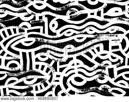 Noisy Seamless Pattern Hand Drawn With Dry Brush