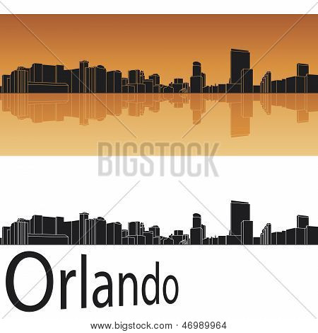 Орландо Skyline в оранжевом фоне