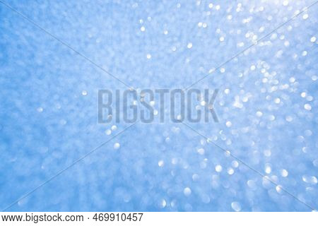 Christmas Blue Glowlight Blur Bokeh Abstract Background.concept For Happy Holiday New Year Festive G