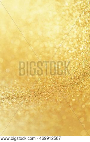 Christmas Golden Bright Glowlight Shine Effect Glitter Texture Blurred Bokeh Abstract  Background.ho