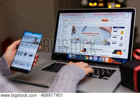 Kyiv, Ukraine - November 27, 2019: The Homepage Of The Official Website For The Alibaba Group - The 