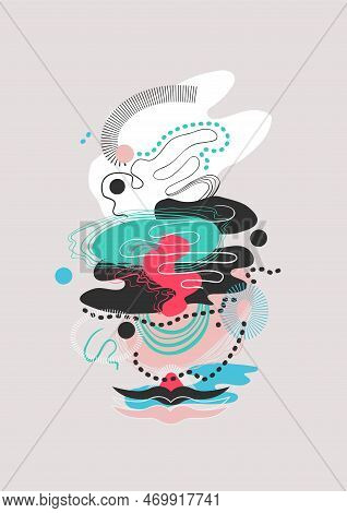 Vector Abstract Poster Template In Modern Hipster Style