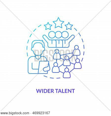 Wider Talent Blue Gradient Concept Icon. Access To Talent Pool. It Staffing Service Advantage Abstra