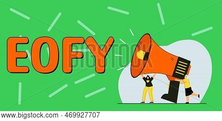 Conceptual Display Eofy. Business Overview A Mega Sale Held On An End Of A Financial Year