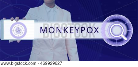 Writing Displaying Text Monkeypox. Business Concept Poxvirus Of Africa Caused By Chiefly In Wild Rod
