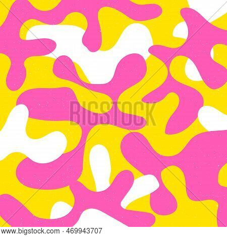 Colorful Geometric Shape Background In Trendy Riso Graph Print Texture Style.